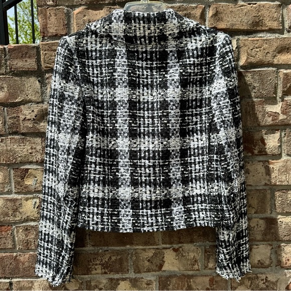 Theory Black & White Moto Jacket Sz 4 - Picture 6 of 8